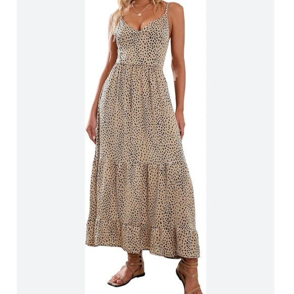 Cupshe Animal Print Lace Up Back CoverUp Maxi - Picture 10 of 10